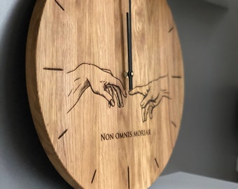 Oak Wood Wall Clock Engraved Personalised Custom Unique Family Wedding Gift