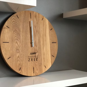 Oak Wood Wall Clock Engraved Personalised Custom Unique Family Wedding Gift image 7