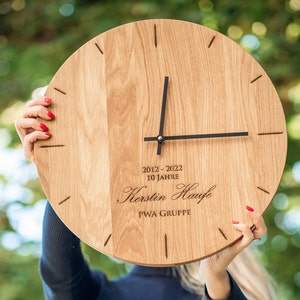 Oak Wood Wall Clock Engraved Personalised Custom Unique Family Wedding Gift