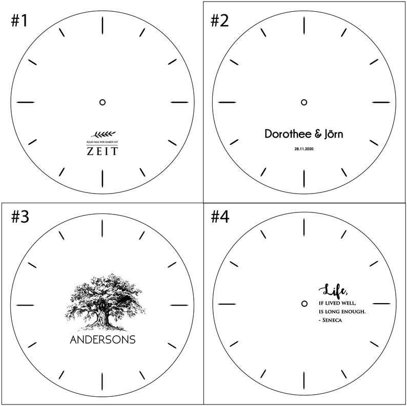 Oak Wood Wall Clock Engraved Personalised Custom Unique Family Wedding Gift image 4