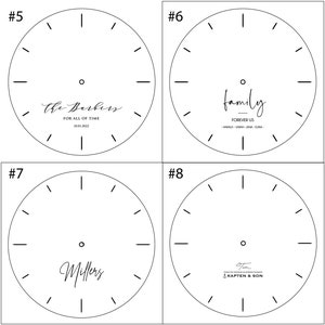 Eichenholz Wanduhr graviert personalisiert Personalisiert Unikat Familienhochzeit Geschenk Bild 5