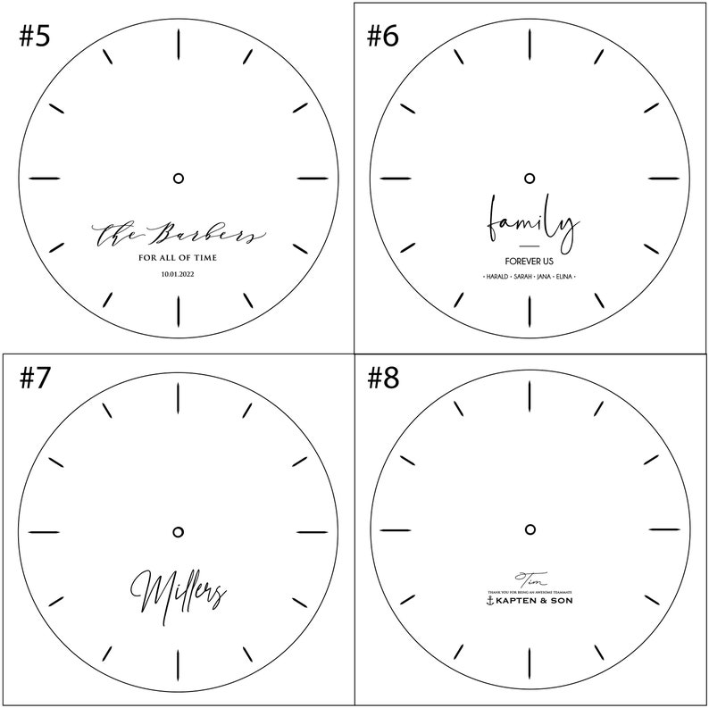 Oak Wood Wall Clock Engraved Personalised Custom Unique Family Wedding Gift image 5