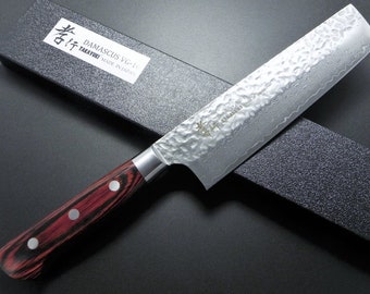 Sakai Takayuki Japanese Chef Knife 33 Layer Damascus Nakiri - 160mm