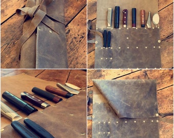 Premium Leather Knife Roll Made in the UK