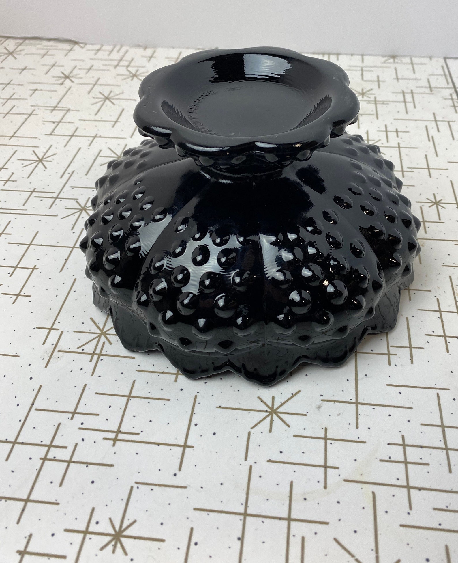 Fenton Black Glass Candle Holder Bowl Candle Bowl Fenton Etsy