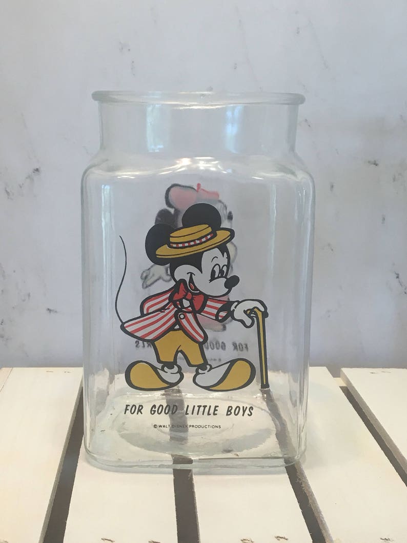 Disney Cookie Jar Etsy >> Disney Mickey And Minnie Mouse Glass Cookie Jar Disney Cookie Jar Etsy >> Disney Mickey And Minnie Mouse Glass Cookie Jar