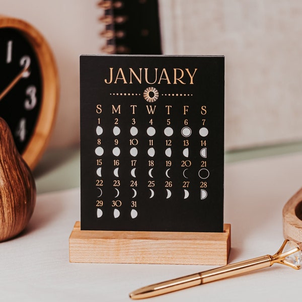 Moon Calendar 2023, Moon Phase Desk Calendar,