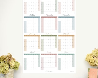 Large Mid Year Academic Calendar for 2026 2027