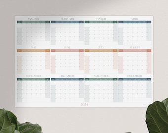 2024 Wall Calendar, Large Wall Planner, Home Office Decor,
