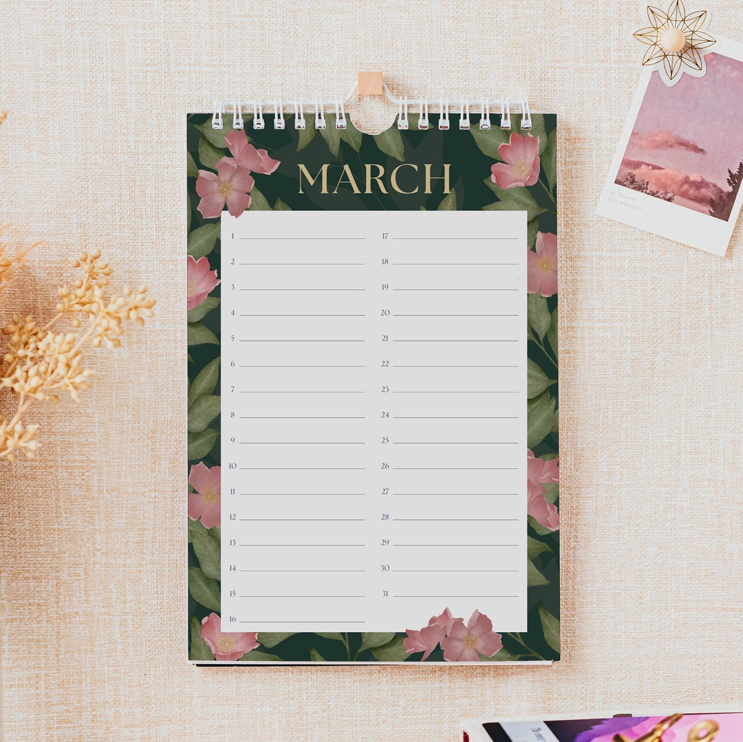 Perpetual Calendar, Floral Birthday Calendar, Gifts for Friend, - Etsy