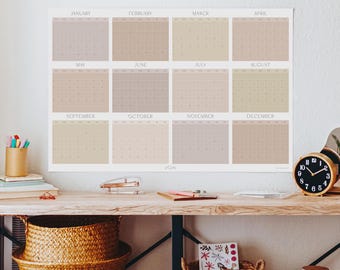 Modern Pastel 2026 Wall Planner | Large Yearly Calendar
