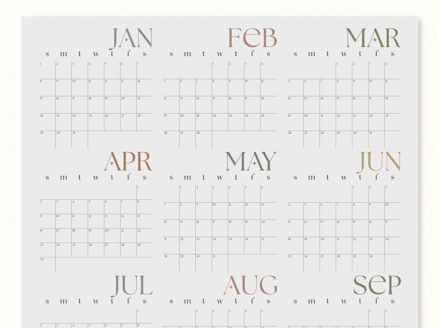 2023 Wall Calendar Printable Large Wall Planner Calendar Etsy Canada