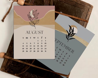 2024 Calendar Refill Cards, Boho Art Desk Calendar,