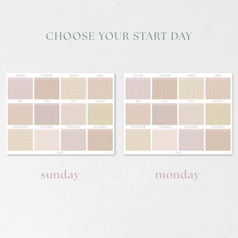 Modern Pastel 2026 Wall Planner | Large Yearly Calendar image 2
