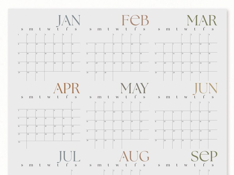 2023 Large Wall Calendar Year at A Glance Wall Planner New Etsy Canada