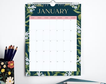 Floral 2026 Monthly Wall Calendar  |  Cottagecore Home Office Decor