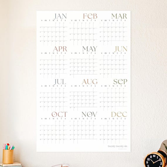 2026 Minimalist Large Wall Calendar, Yearly Planner Poster For Home Office,