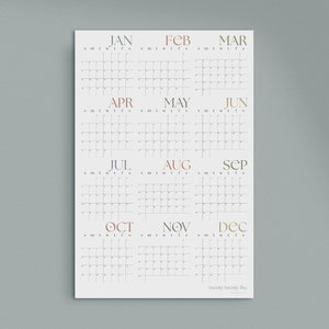2025 Large Yearly Wall Planner Calendar Printable for Home or Office