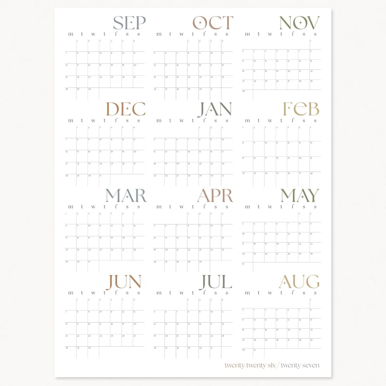 Minimalist 2026 2027 Academic Wall Planner For Students and Teachers image 10