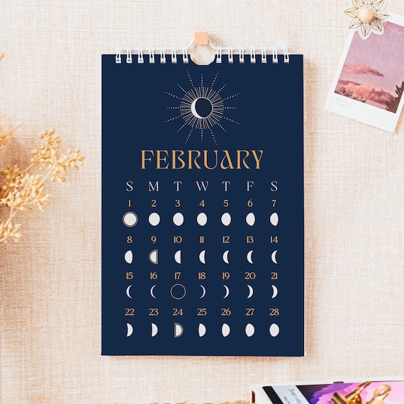 2026 Moon Calendar, Celestial Wall Art for Nature Lovers in