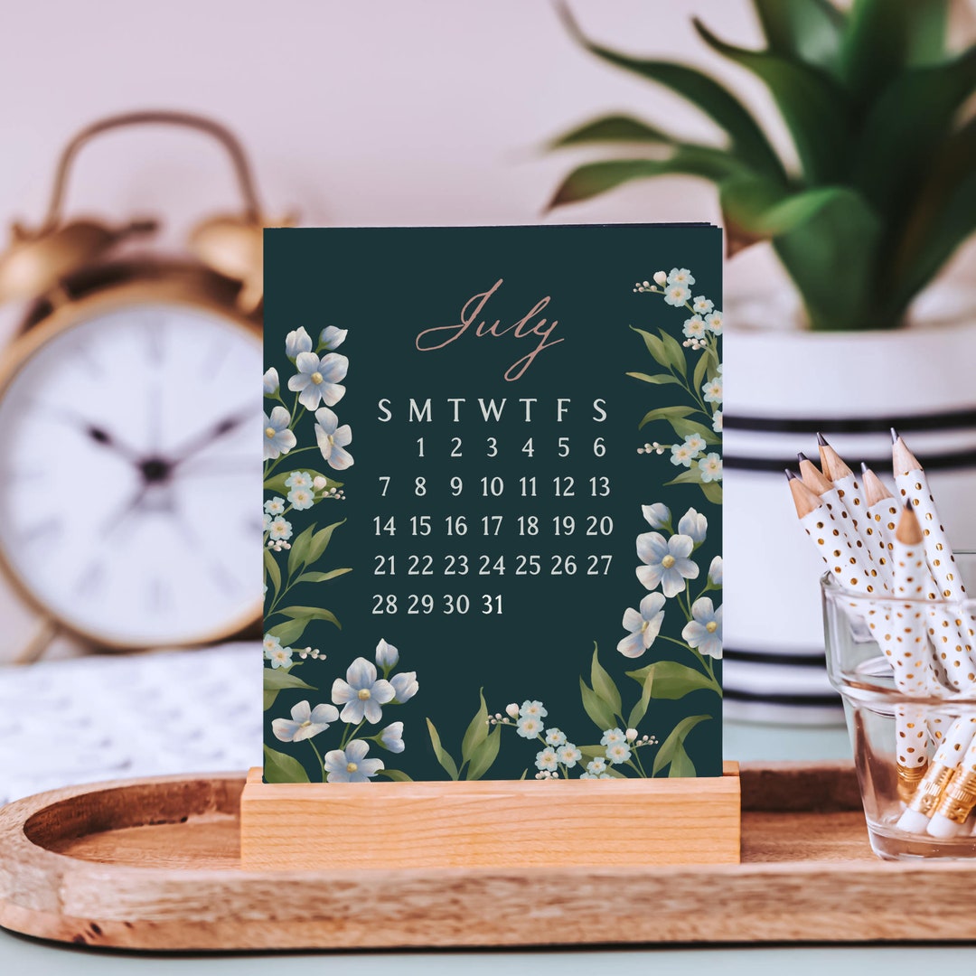 2025 Floral Art Calendar Cottagecore Desk Calendar Unique Etsy