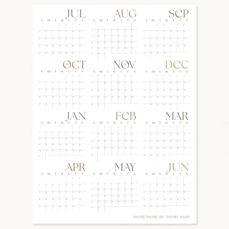 Minimalist 2026 2027 Academic Wall Planner For Students and Teachers image 9