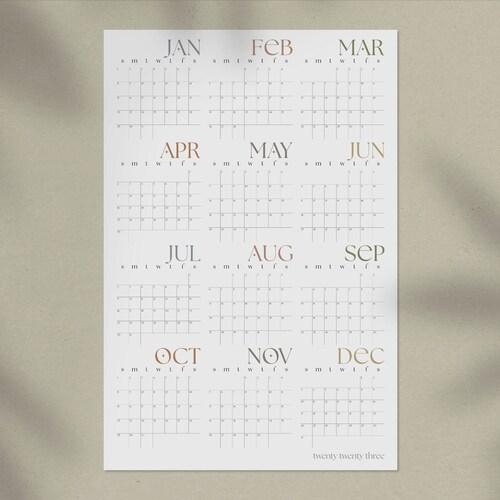 2023 Large Wall Calendar Year at A Glance Wall Planner New Etsy Canada