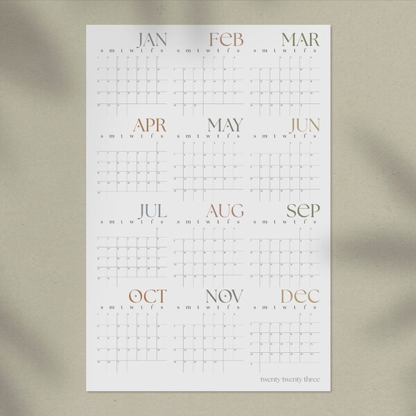 Large Wall Calendar Etsy