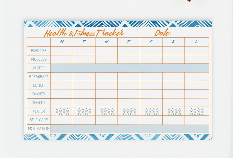 health and fitness tracker notepad travel size daily fitness planner small fitness notepad fitness tracker daily health planner daily fitness tracker