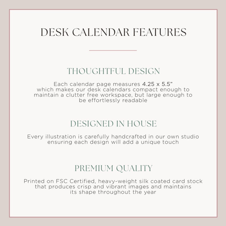 2024 Calendar Refill Cards, Floral Desk Decor, image 4