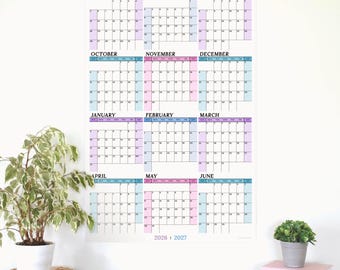 2026-2027 Academic Wall Calendar for Students | Large Wall Planner | July or September Start