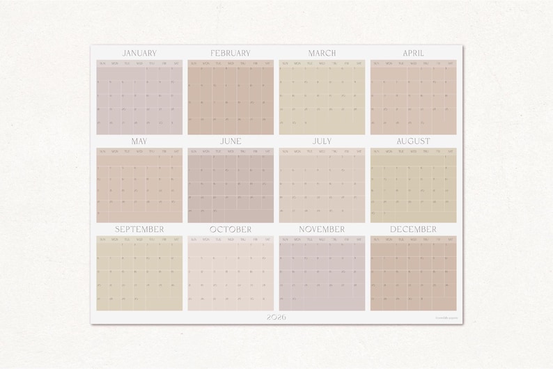 Modern Pastel 2026 Wall Planner | Large Yearly Calendar image 10