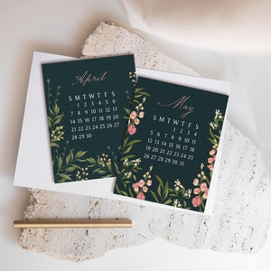 2024 Calendar Refill Cards, Floral Desk Decor,