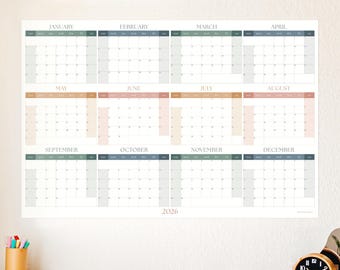 2026 Large Wall Calendar For Home Office Organization