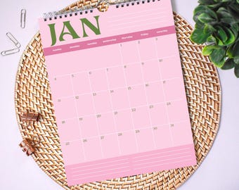 2026 Wall Calendar | Colourful Minimalist Monthly Planner | 8.5x11 Wire Bound