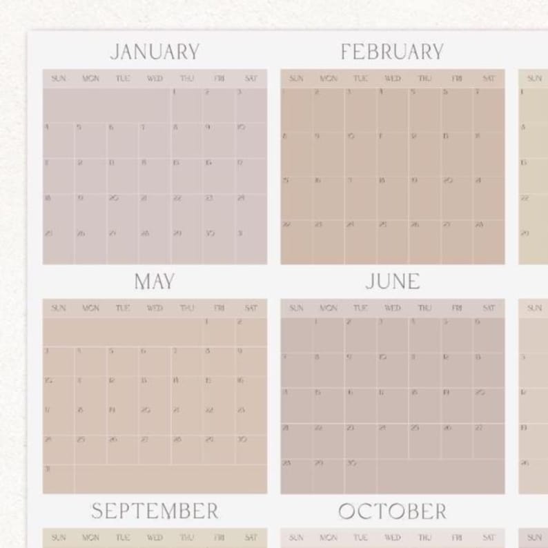 Modern Pastel 2026 Wall Planner | Large Yearly Calendar image 9