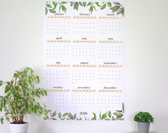 Large Botanical Calendar For 2026 | Wall Planner For Home or Business