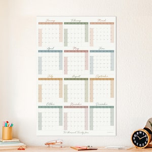 2024 Large Wall Calendar, Year At A Glance Wall Planner, Work From Home Calendar,