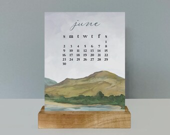 2024 Landscape Art Desk Calendar, Illustrated Calendar, Housewarming Gift,