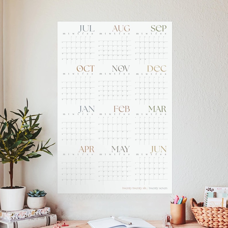 Minimalist 2026 2027 Academic Wall Planner For Students and Teachers image 1