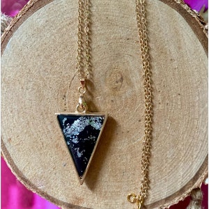 Gold-plated black triangle pendant