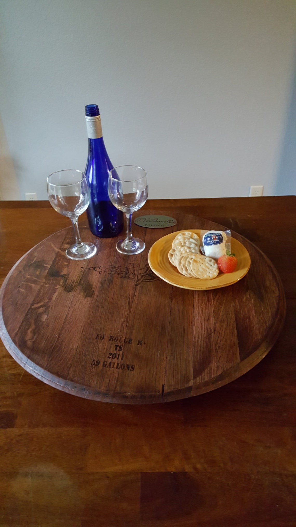 Wine Barrel Lazy Susan Barrel Head Lazy Susan. FREE SHIPPING Etsy