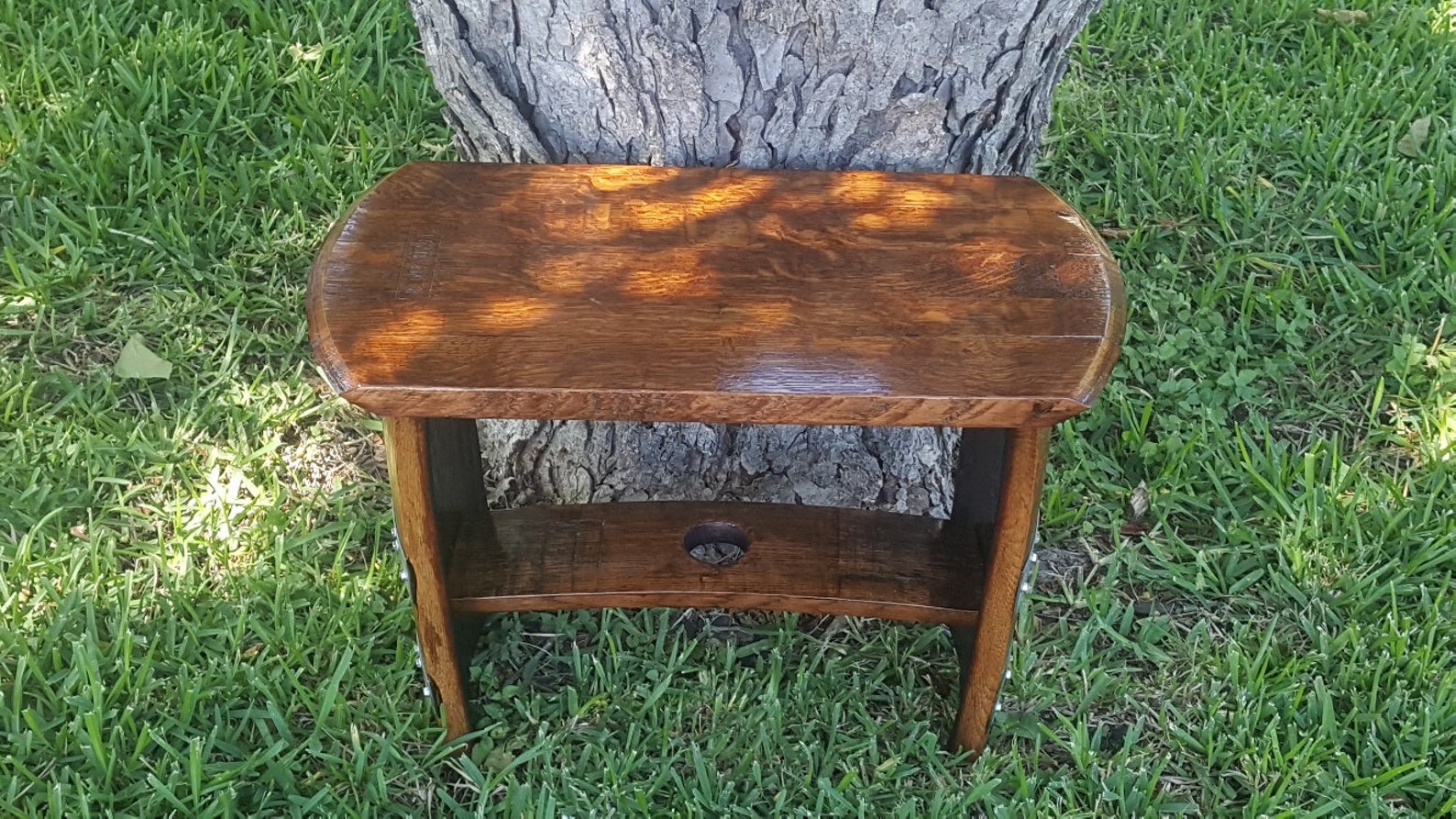 Wine Barrel Foot Rest/stool/seat/side Table Solid Oak Stained and