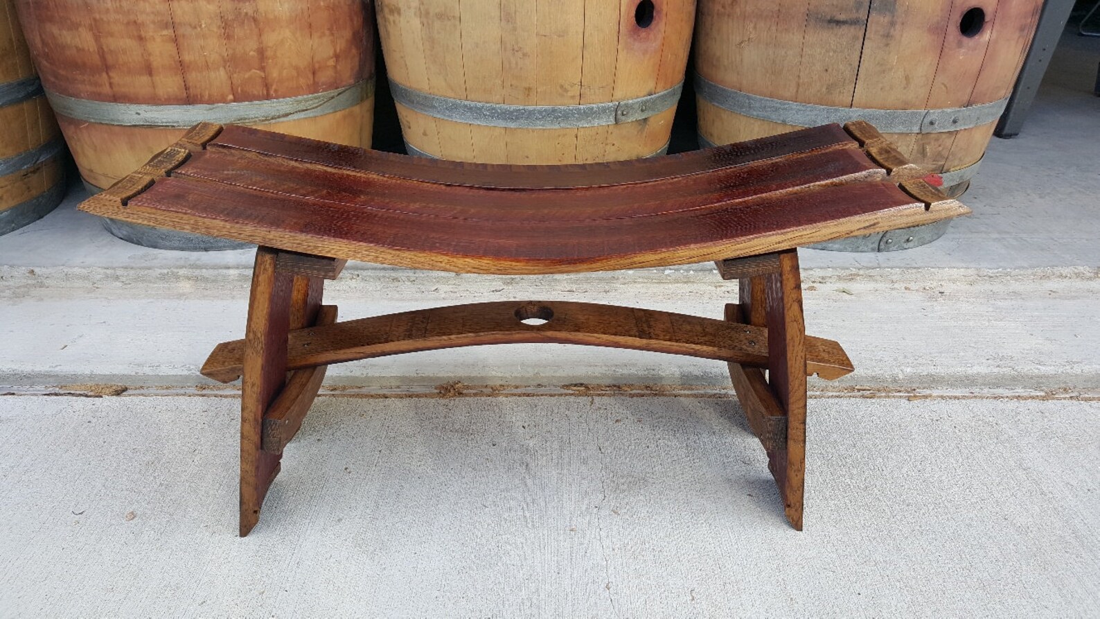 Wine Barrel Bench Indoor/outdoor Furniture Garden. LOCAL Etsy