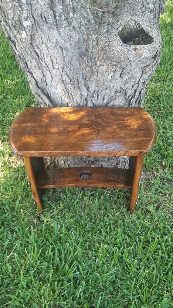 Wine Barrel Foot Rest Stool Seat Side Table Solid Oak Stained Etsy