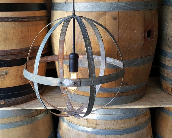 Wine Barrel Ring Medium Globe Light Fixture Free Wine Barrel Ring Medium Globe Light, Wine Barrel Ring Light Fixture