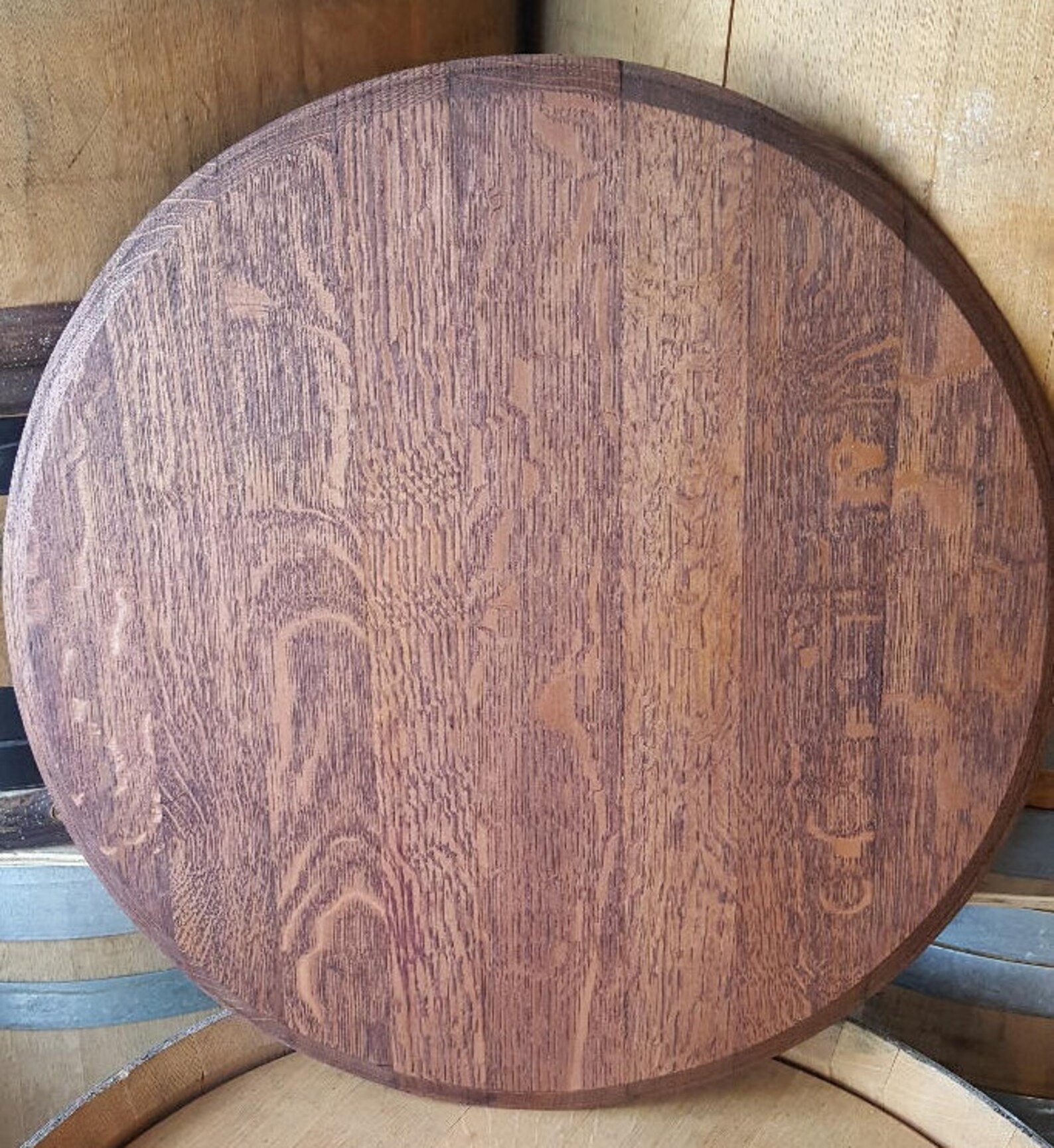 Wine Barrel Lazy Susan Barrel Head Lazy Susan. FREE SHIPPING Etsy