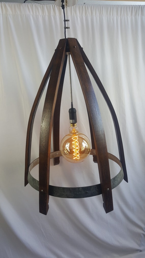 Wine Barrel Ring Stave Light Fixture Local Pickup Only Wine Barrel Ring Stave Light Fixture, Barrel Stave Light Fixture