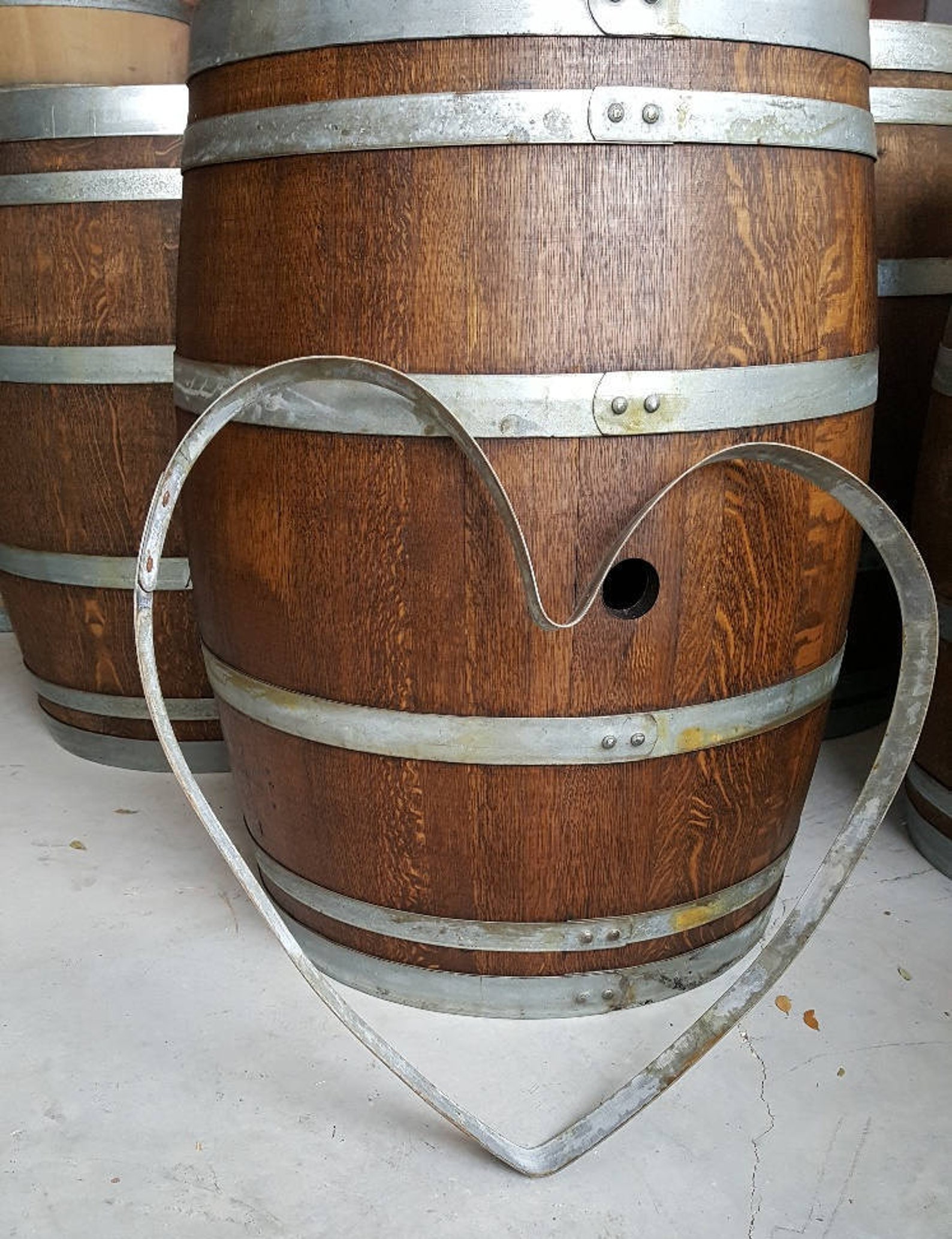 Wine Barrel ring Heart metal art home decor indoor outdoor Etsy