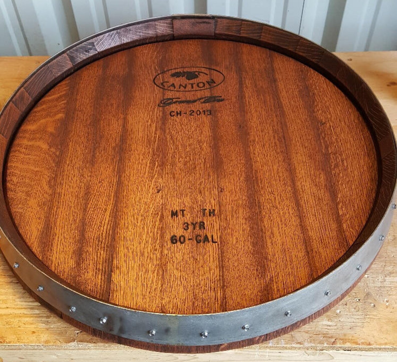 1/4 Wine Barrel Lazy Susan Barrel Head Lazy Susan Wedding Etsy